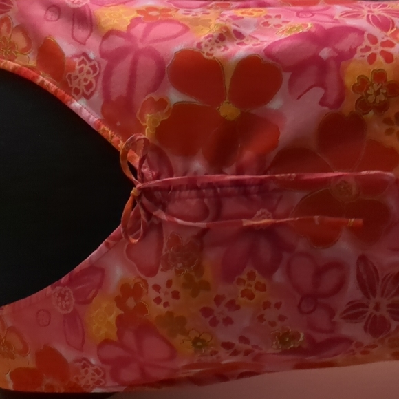 Pink with vibrant orange dress by Expressions, size 8. - Picture 7 of 9